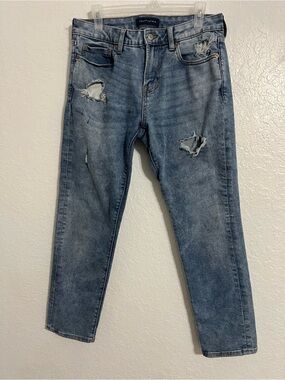Aeropostale Jeans Mens 31x30 Blue Light Wash Stretch Distressed Athletic Slim 49